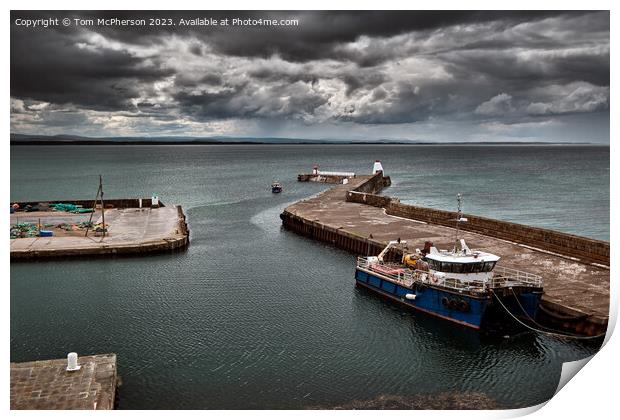 Enchanting Serenity at Burghead Harbour Print by Tom McPherson