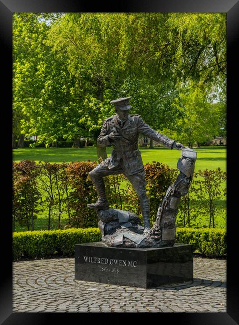  Wilfred Owen statue in Oswestry park in Shropshir Framed Print by Steve Heap