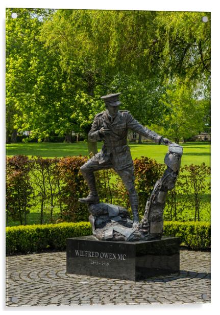 Wilfred Owen statue in Oswestry park in Shropshir Acrylic by Steve Heap
