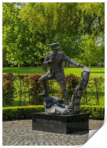  Wilfred Owen statue in Oswestry park in Shropshir Print by Steve Heap