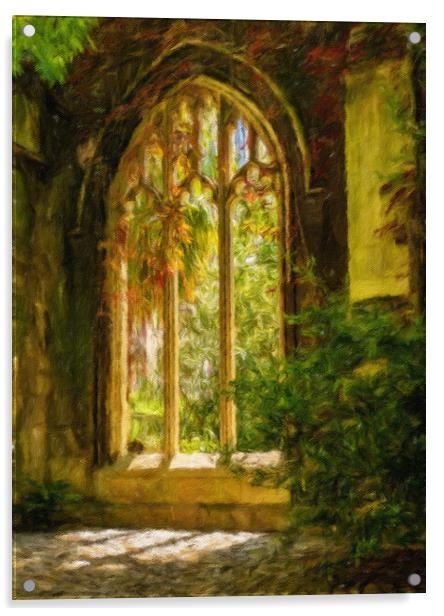 Digital oil painting of the windows of St Dunstan  Acrylic by Steve Heap