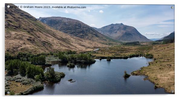 Lochan Urr in Glen Etive looking south Acrylic by Graham Moore