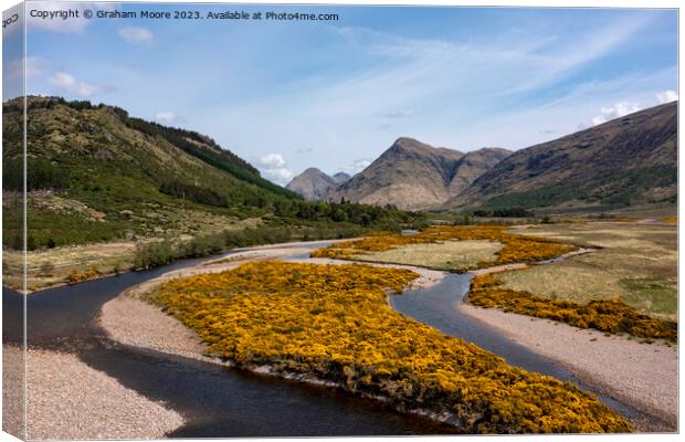 River Etive in Glen Etive Canvas Print by Graham Moore