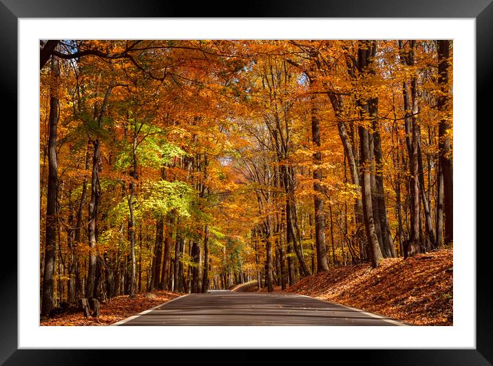 Road leading to Coopers Rock state park Framed Mounted Print by Steve Heap