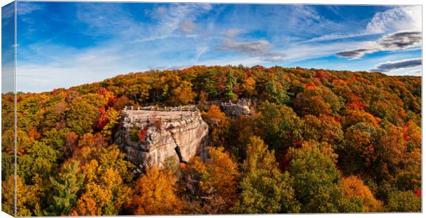 Coopers Rock state park overlook over the Cheat Ri Canvas Print by Steve Heap