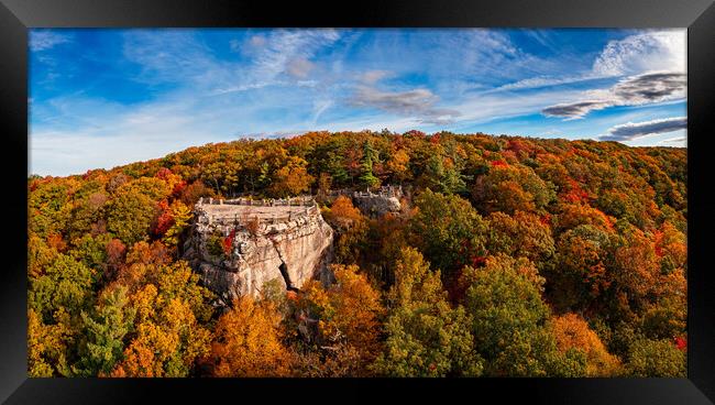 Coopers Rock state park overlook over the Cheat Ri Framed Print by Steve Heap