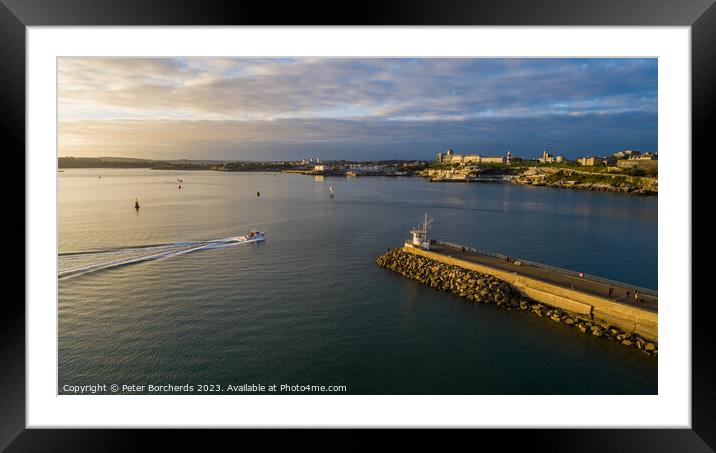 Portsmouth Harbour Sunset Framed Mounted Print by Peter Borcherds