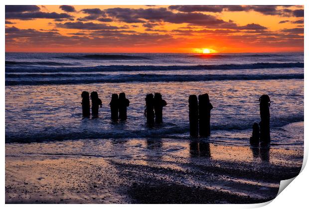 Sunrise at Sandsend North Yorkshire Print by Tim Hill