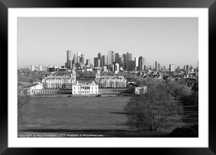 A Captivating View of Greenwich and Canary Wharf Framed Mounted Print by Paul Chambers