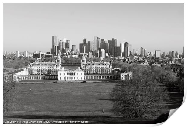 A Captivating View of Greenwich and Canary Wharf Print by Paul Chambers