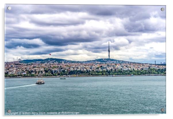 Ferry Boat Asia Bosphorus Istanbul Turkey Acrylic by William Perry