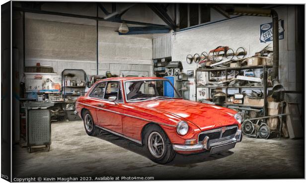 "Timeless Elegance: 1973 MG B GT" Canvas Print by Kevin Maughan