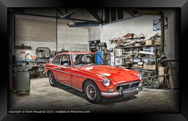 "Timeless Elegance: 1973 MG B GT" Framed Print by Kevin Maughan