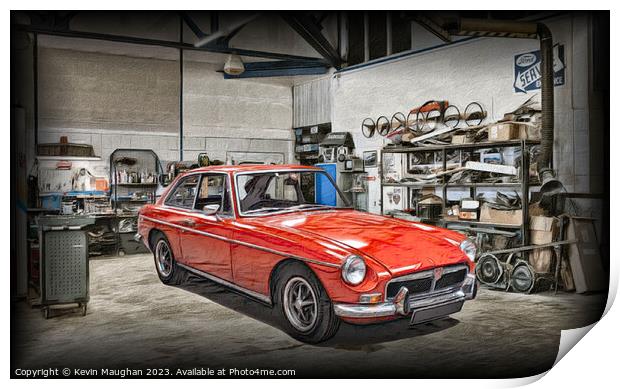 "Timeless Elegance: 1973 MG B GT" Print by Kevin Maughan