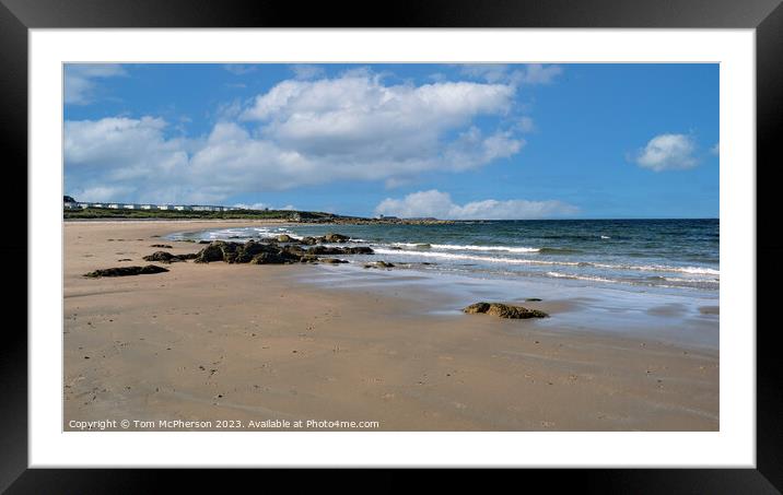 "Enchanting Sands: Discover Hopeman's Hidden Treas Framed Mounted Print by Tom McPherson