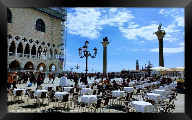 St mark's Square Venice  Framed Print by Les Schofield