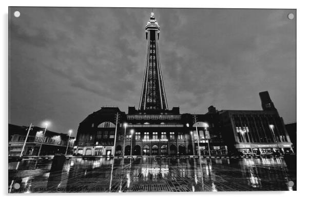 Blackpool Tower Reflections Acrylic by Michele Davis