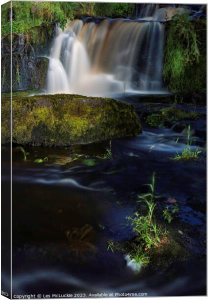 Waterfall  Canvas Print by Les McLuckie