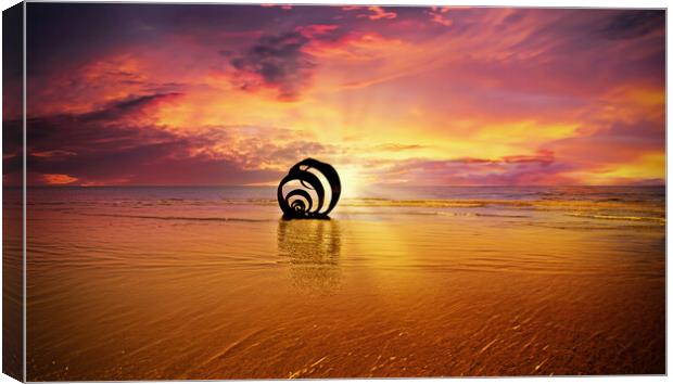 Mary's Shell at Cleveleys  beach Canvas Print by Guido Parmiggiani