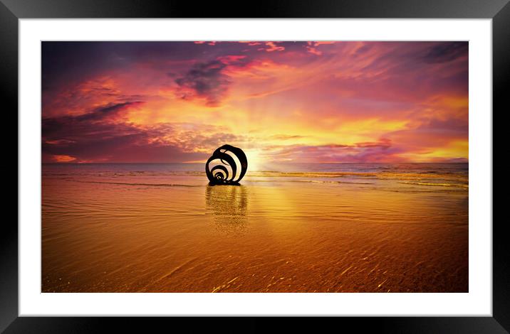 Mary's Shell at Cleveleys  beach Framed Mounted Print by Guido Parmiggiani