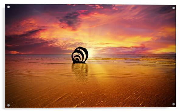 Mary's Shell at Cleveleys  beach Acrylic by Guido Parmiggiani