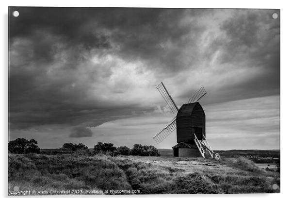 A Storm Approaches Brill Windmill Acrylic by Andy Critchfield