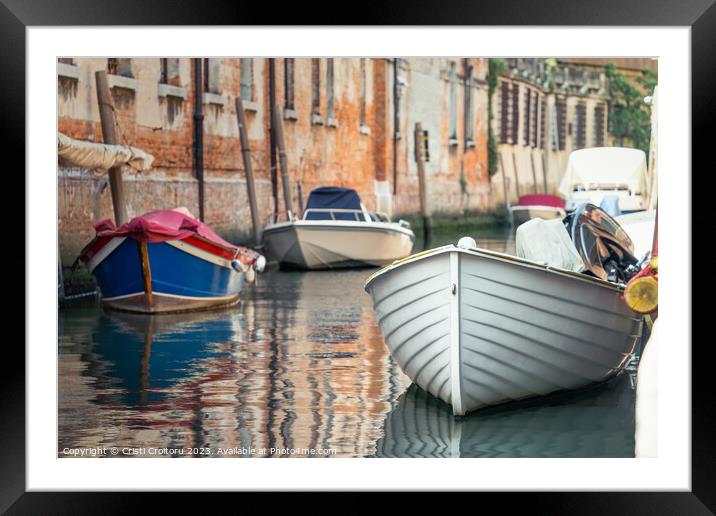 Picturesque Scene from Venice. Framed Mounted Print by Cristi Croitoru