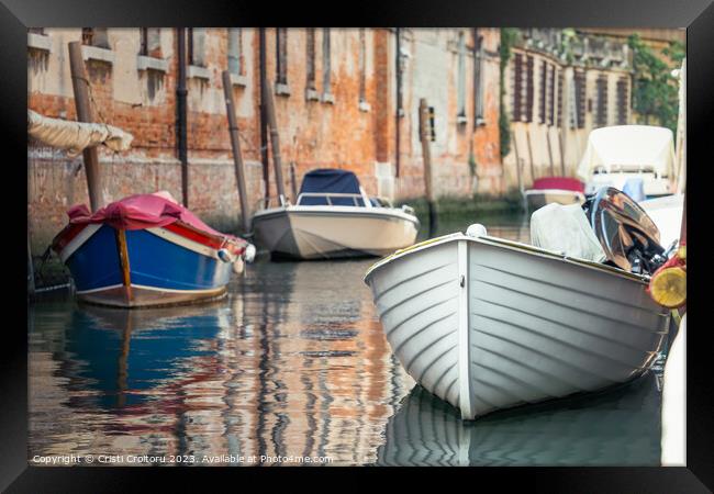 Picturesque Scene from Venice. Framed Print by Cristi Croitoru