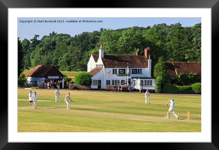 Tilford Village Cricket on the Green Framed Mounted Print by Pearl Bucknall
