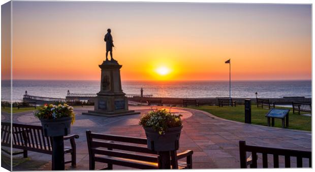 Captain Cook Statue Whitby Canvas Print by Tim Hill