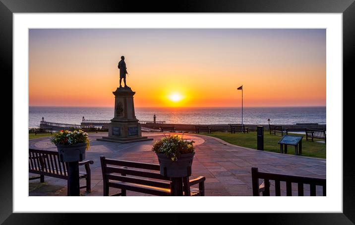 Captain Cook Statue Whitby Framed Mounted Print by Tim Hill