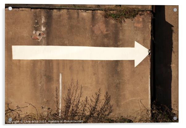Abstract arrow painted on old wall Acrylic by Chris Brink