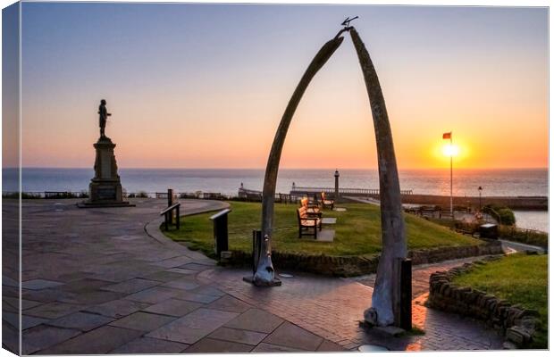 Whitby Whalebones at Golden Hour Canvas Print by Tim Hill