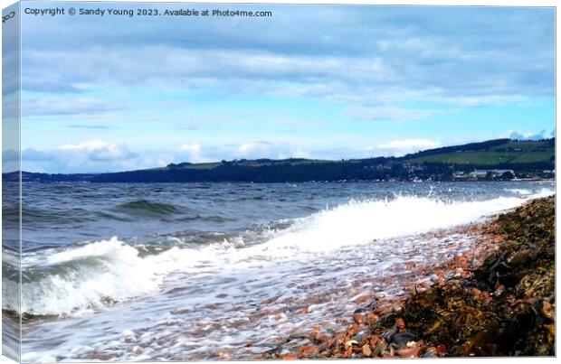 "Ethereal Symphony: Captivating Waves of the Moray Canvas Print by Sandy Young