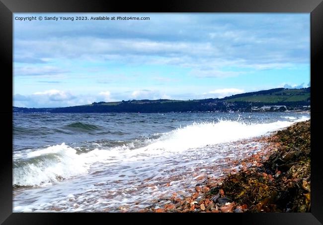 "Ethereal Symphony: Captivating Waves of the Moray Framed Print by Sandy Young