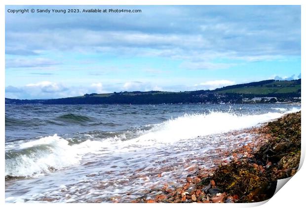"Ethereal Symphony: Captivating Waves of the Moray Print by Sandy Young