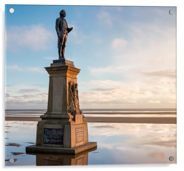 Captain Cook Statue Whitby Dreams Acrylic by Tim Hill