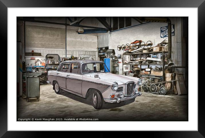 "Timeless Elegance: 1969 Wolseley 16/60" Framed Mounted Print by Kevin Maughan