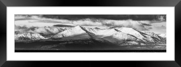 Snowy Arran Pano Framed Mounted Print by Gareth Burge Photography
