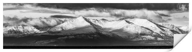 Snowy Arran Pano Print by Gareth Burge Photography