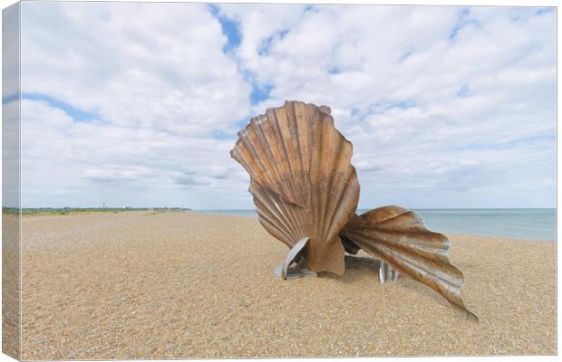 The 'Scallop' on Aldeburgh Beach Canvas Print by Mark Godden