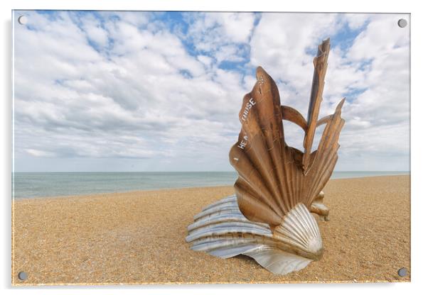 The 'Scallop' on Aldeburgh Beach Acrylic by Mark Godden