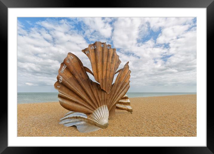The 'Scallop' on Aldeburgh Beach Framed Mounted Print by Mark Godden
