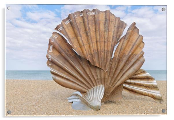 The 'Scallop' on Aldeburgh Beach Acrylic by Mark Godden