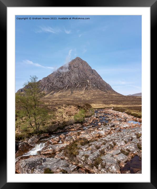 Buachaille Etive Mor and falls Framed Mounted Print by Graham Moore