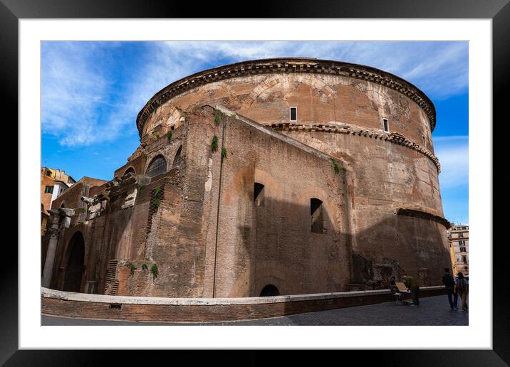 Pantheon Ancient Roman Temple In Rome Framed Mounted Print by Artur Bogacki