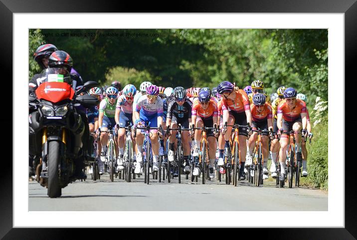 Womens cycle tout of Britain 2022 Framed Mounted Print by Cliff Kinch