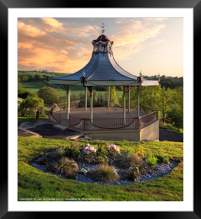 Outdoor Bandstand Framed Mounted Print by Les McLuckie