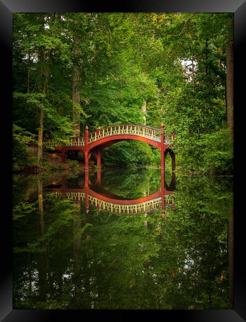 Crim Dell bridge at William and Mary college Framed Print by Steve Heap
