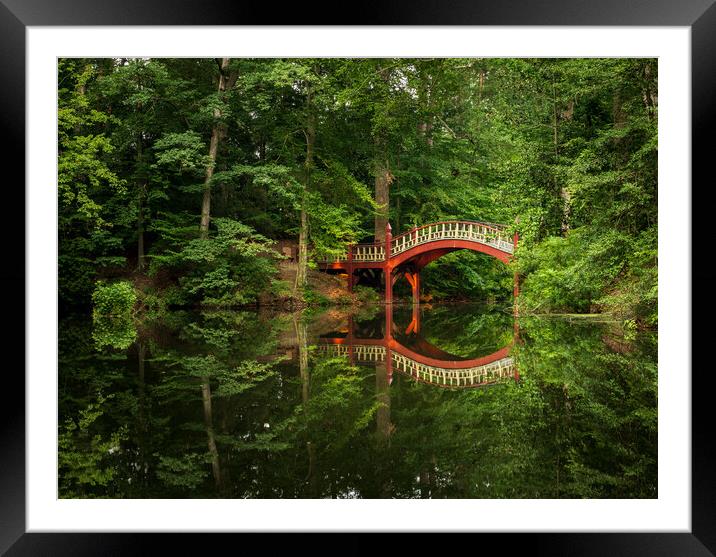 Crim Dell bridge at William and Mary college Framed Mounted Print by Steve Heap